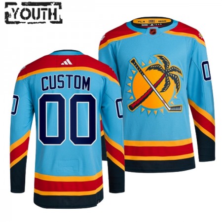 Børn NHL Florida Panthers Trøje Tilpasset Adidas 2022-23 Blå Reverse Retro 2.0 Authentic